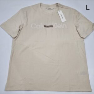 Caballero Playera .B&C Calvin Klein Beige L/G - Grande